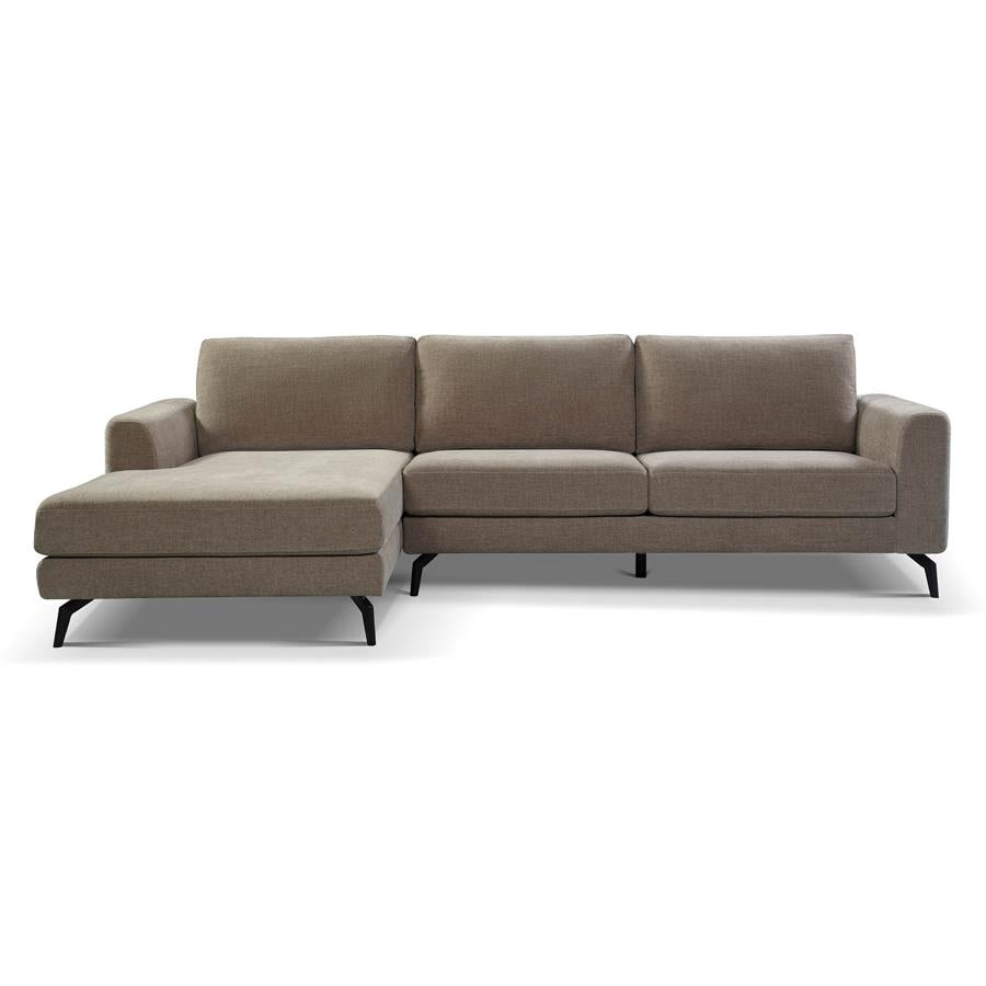 Tower Living Hoekbank Highlands – 2,5-Zits met Chaise Longue Links – Nature Stof